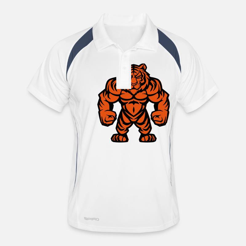 tiger stark comic Männer Polo atmungsaktiv