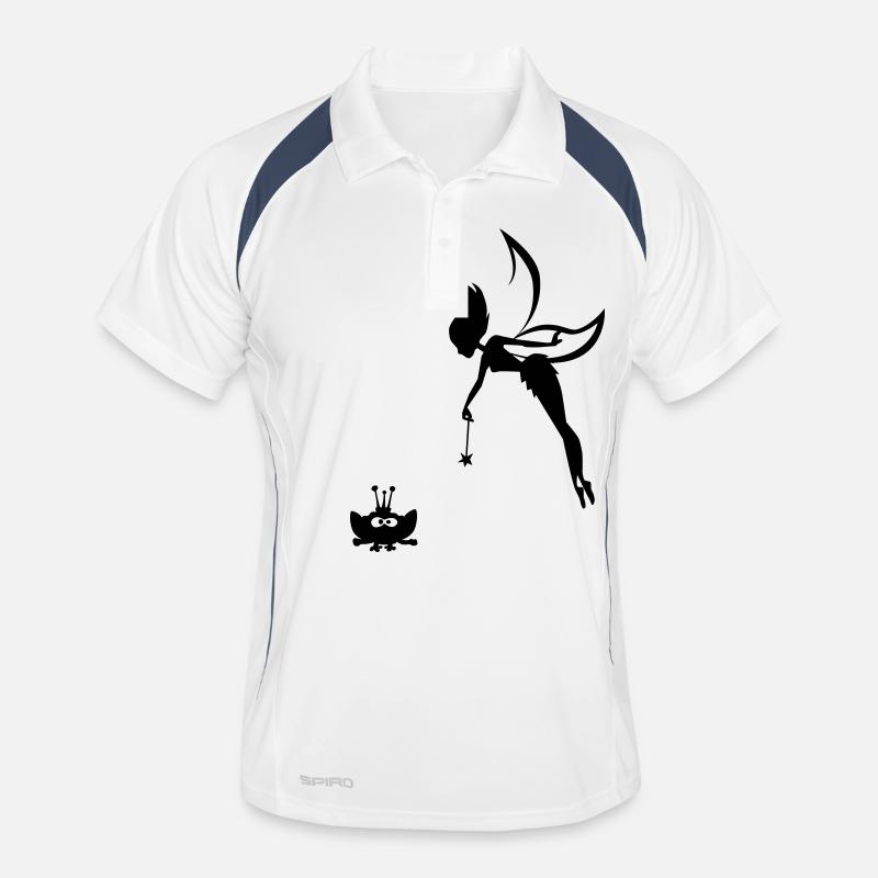ein Wunsch frei - Männer Polo atmungsaktiv - Weiß/Navy