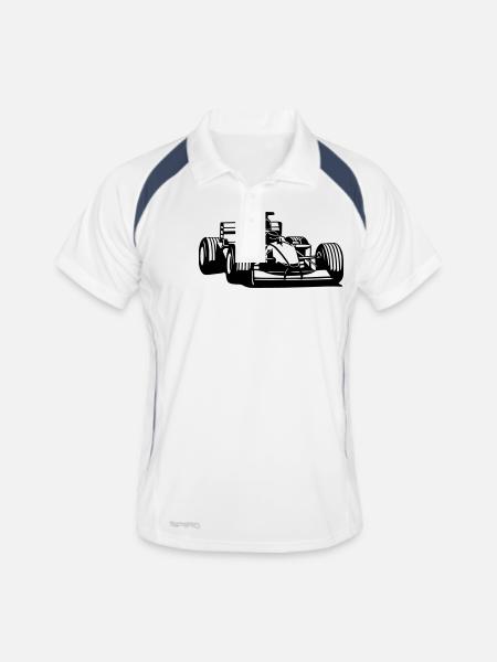 Bolide - Formule I - Polo respirant Homme - blanc/marine - Devant