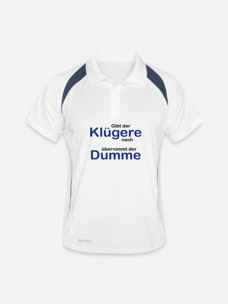 Le plus intelligent cède - Polo respirant Homme - blanc/marine - Devant