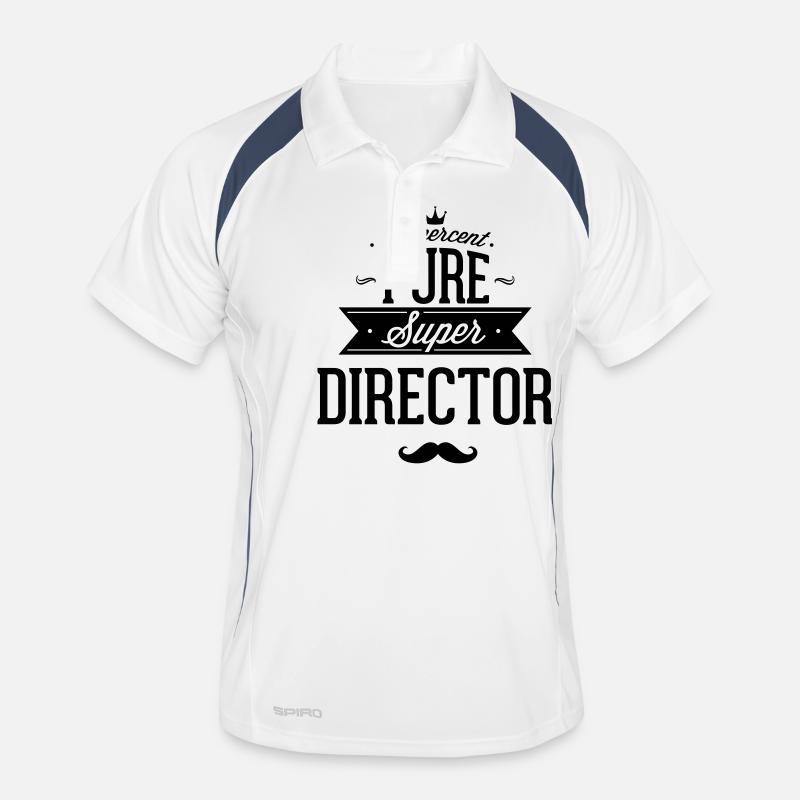 100 Prozent Direktor - Männer Polo atmungsaktiv - Weiß/Navy
