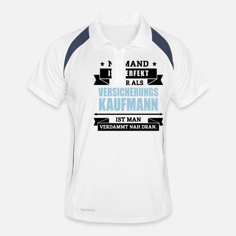 Fun Versicherungskaufmann - Männer Polo atmungsaktiv - Weiß/Navy