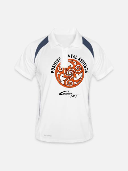 PMA-Mandala - Männer Polo atmungsaktiv - Weiß/Navy