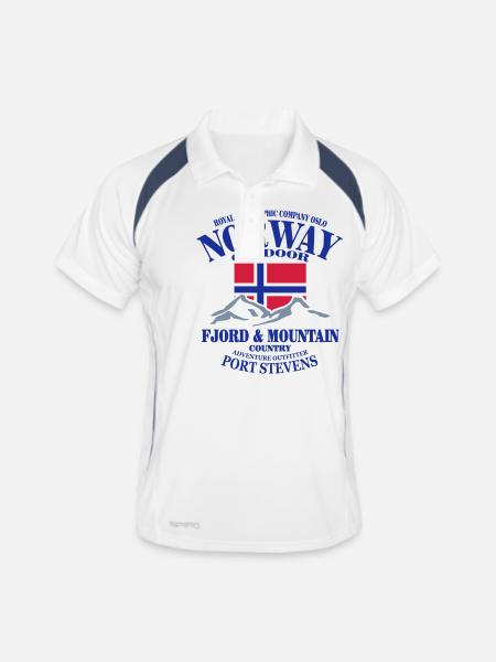 Norway - Fjord & Mountain - Polo respirant Homme - blanc/marine - Devant