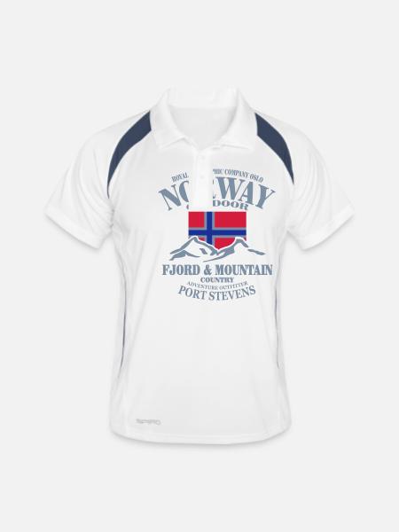 Norway - Fjord & Mountain - Polo respirant Homme - blanc/marine - Devant