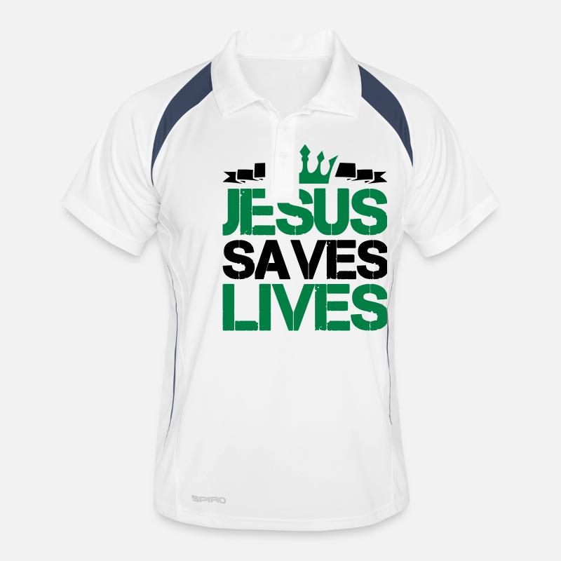 Jésus sauve des vies Polo respirant Homme