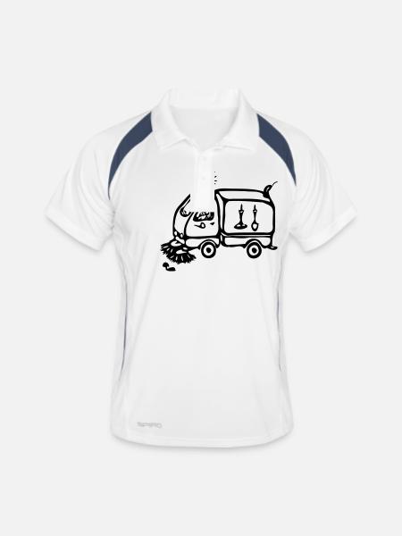 Balayeuse - Polo respirant Homme - blanc/marine - Devant