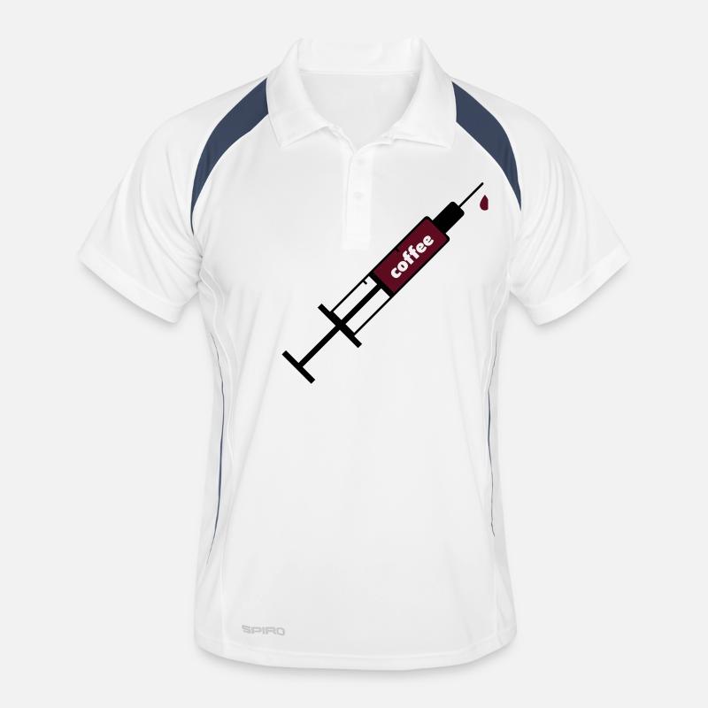 Kaffee Coffee Sucht Spritze Männer Polo atmungsaktiv
