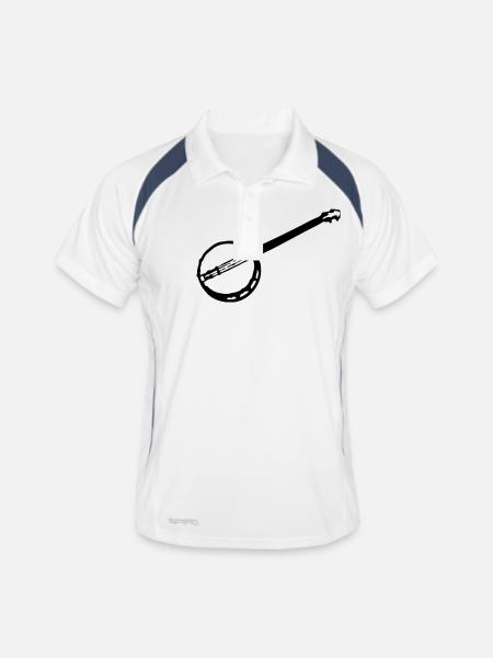 musical instrument plectrum banjo - Men's Polo breathable - white/navy - Front