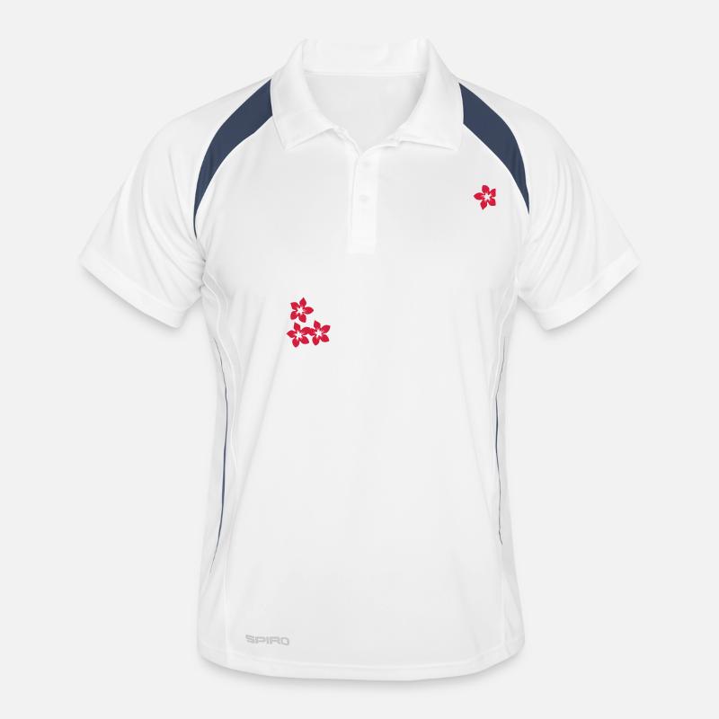 Blüten / blossoms (1c) Männer Polo atmungsaktiv
