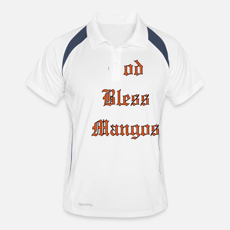 GodBlessMangos - Männer Polo atmungsaktiv - Weiß/Navy