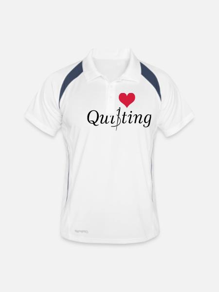 Quilt - Men's Polo breathable - white/navy - Front