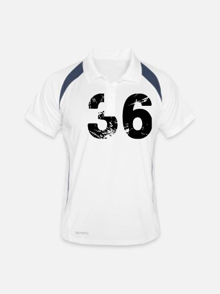 36 - Männer Polo atmungsaktiv - Weiß/Navy