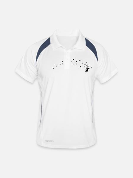 elfe - Männer Polo atmungsaktiv - Weiß/Navy - Vorne
