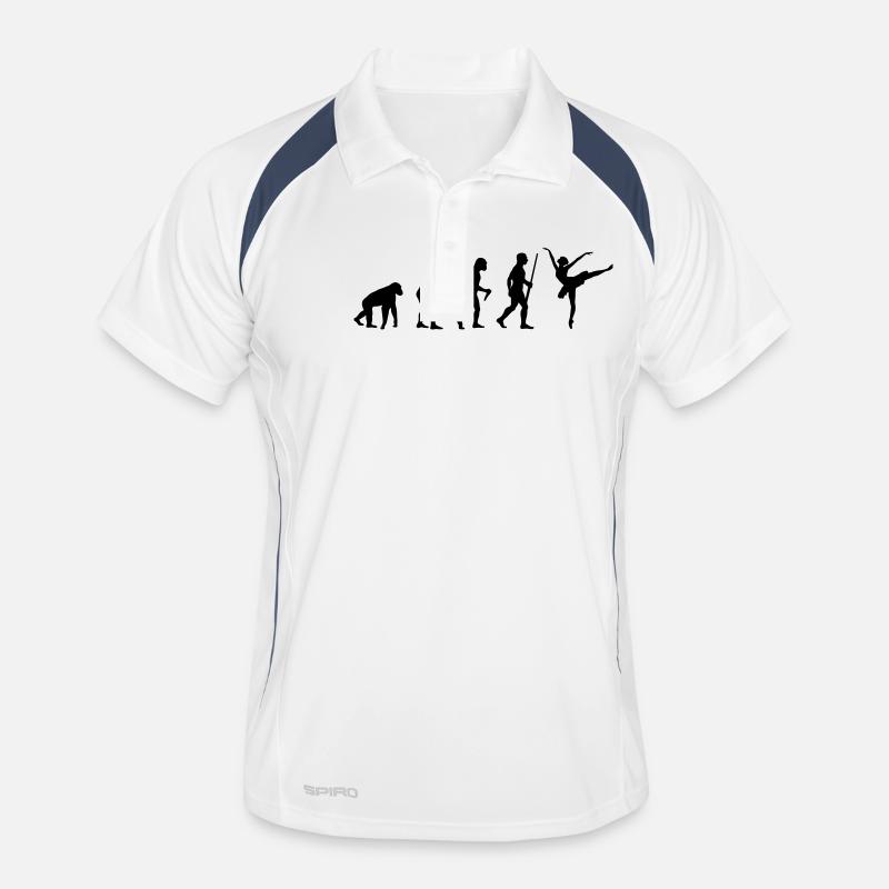 Ballett Evolution - Männer Polo atmungsaktiv - Weiß/Navy