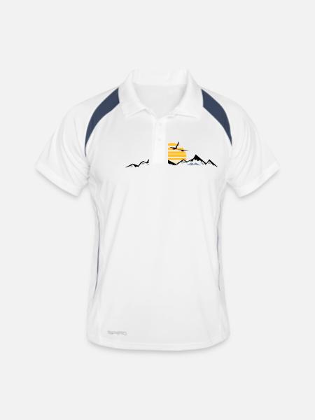 BERGE Mountains Landscape Silhouette Panorama - Men's Polo breathable - white/navy - Front