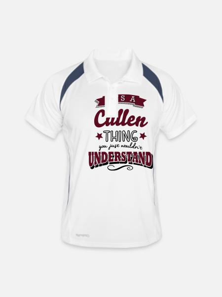 its a cullen name surname thing - Men's Polo breathable - white/navy - Front