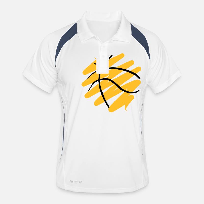 Basketball 62 - Männer Polo atmungsaktiv - Weiß/Navy