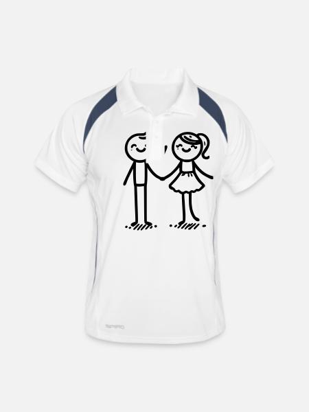 Dance of Love - Men's Polo breathable - white/navy - Front