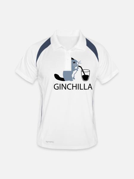 ginchilla - Gin et de refroidissement - Polo respirant Homme - blanc/marine - Devant
