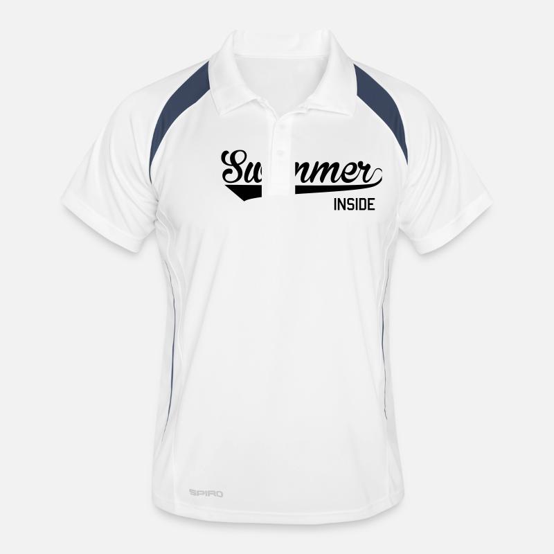 Swimmer Inside - Männer Polo atmungsaktiv - Weiß/Navy