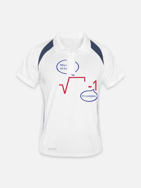 Mathe - Wurzel und negative Zahl 1 - Männer Polo atmungsaktiv - Weiß/Navy - Vorne