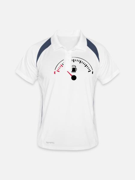 BEER EMPTY - Männer Polo atmungsaktiv - Weiß/Navy - Vorne