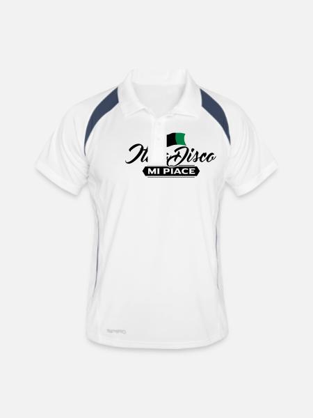 Italo Disco - Men's Polo breathable - white/navy - Front