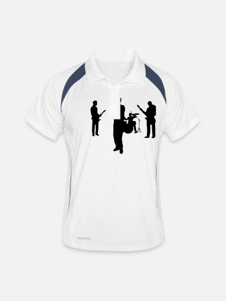 bande - Polo respirant Homme - blanc/marine - Devant