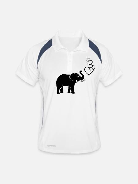 elefanten_love_02 - Men's Polo breathable - white/navy - Front