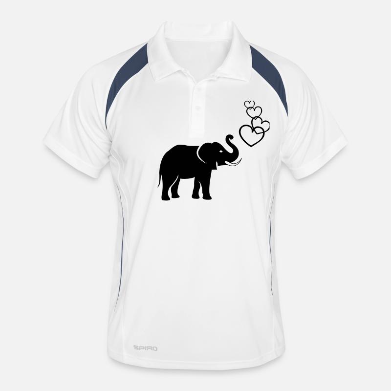 elefanten_love_02 - Polo respirant Homme - blanc/marine