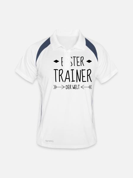 Coach Coaching Trainer Sport Entraineur Team - Men's Polo breathable - white/navy - Front