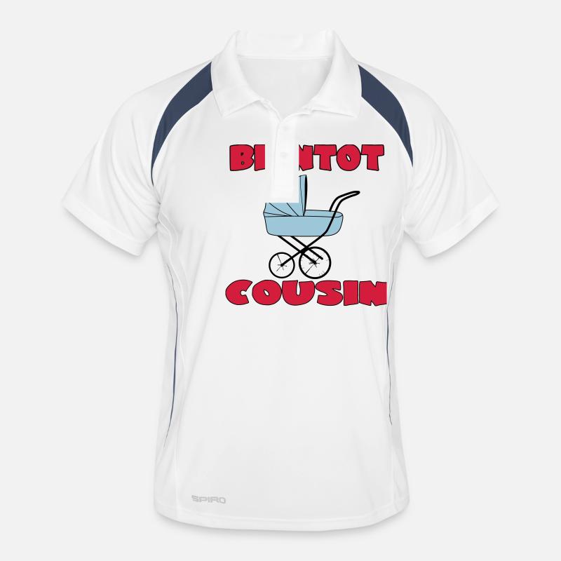 BALDIGER COUSIN - Männer Polo atmungsaktiv - Weiß/Navy