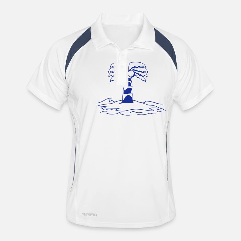Palm Tree Island Tree Plage Vacances Noix de Mer Cool Polo respirant Homme