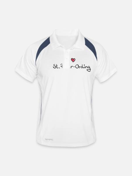 i_love_st_peter_ording__f2 - Men's Polo breathable - white/navy - Front