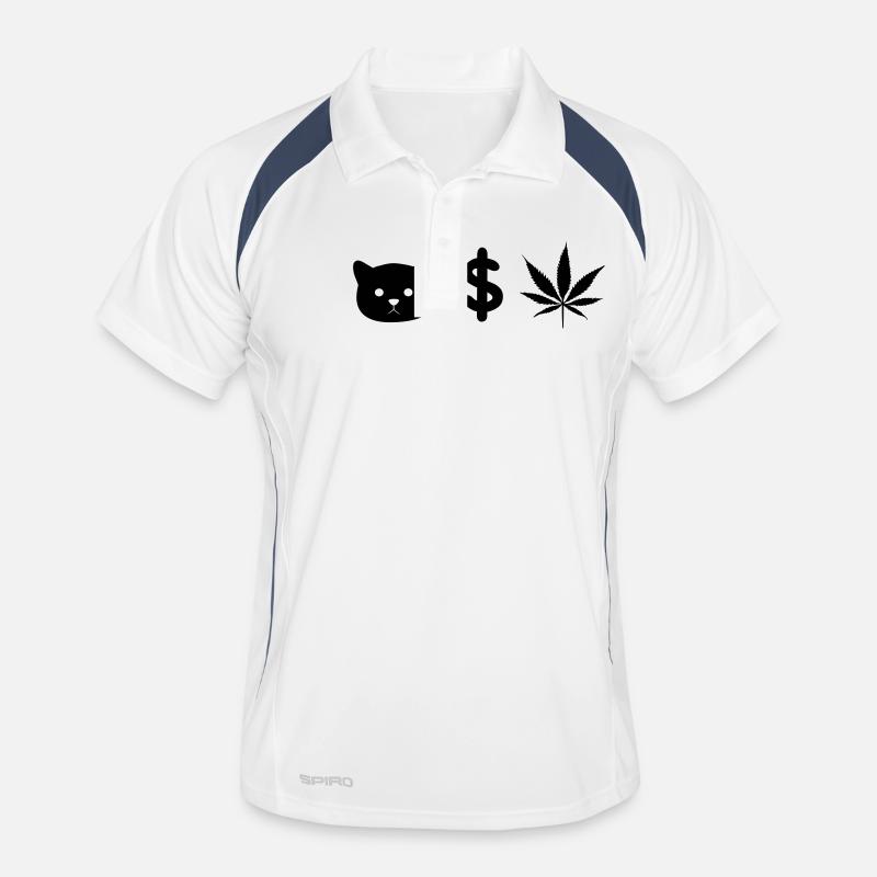 CHAT ARGENT MAUVAISES HERBES Polo respirant Homme