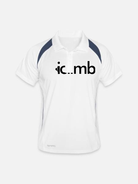 I climb - Männer Polo atmungsaktiv - Weiß/Navy - Vorne
