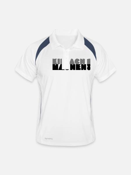 EINFACH MACHEN! - Männer Polo atmungsaktiv - Weiß/Navy - Vorne