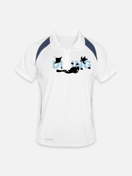 diving - Men's Polo breathable - white/navy - Front