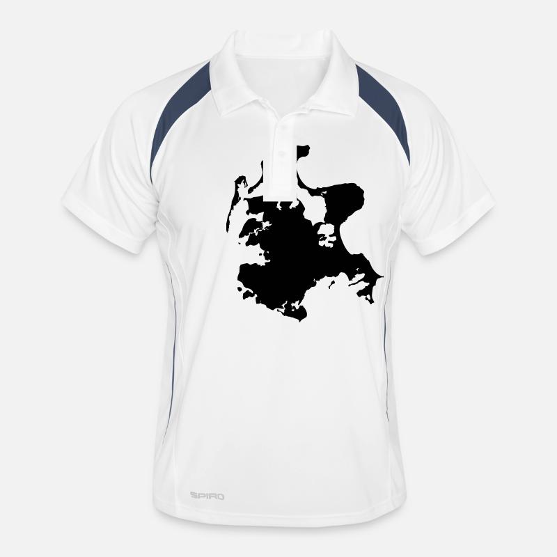 Rügen - Männer Polo atmungsaktiv - Weiß/Navy
