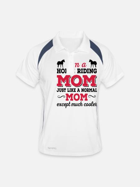 reiten - Männer Polo atmungsaktiv - Weiß/Navy - Vorne