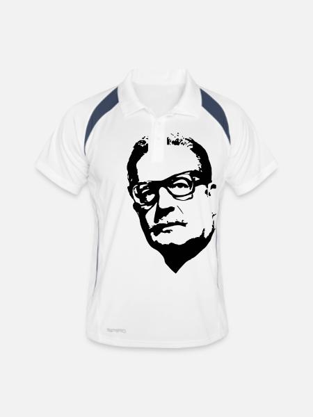 Salvador Allende - Männer Polo atmungsaktiv - Weiß/Navy - Vorne