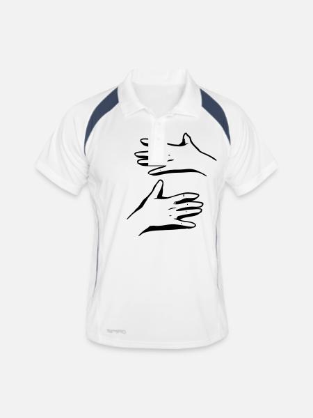 Étreinte - Polo respirant Homme - blanc/marine