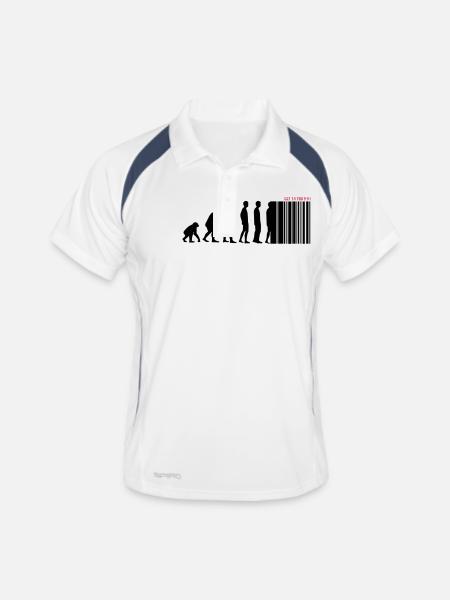DARWIN - EVOLUTION SOCIETE - CODE BARRE - Polo respirant Homme - blanc/marine - Devant