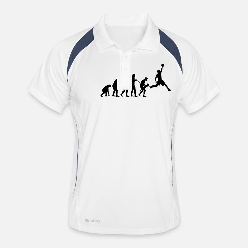 BASKETBALL EVOLUTION - Männer Polo atmungsaktiv - Weiß/Navy