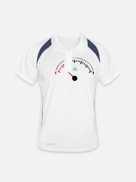 EMPTY COFFEE - Männer Polo atmungsaktiv - Weiß/Navy