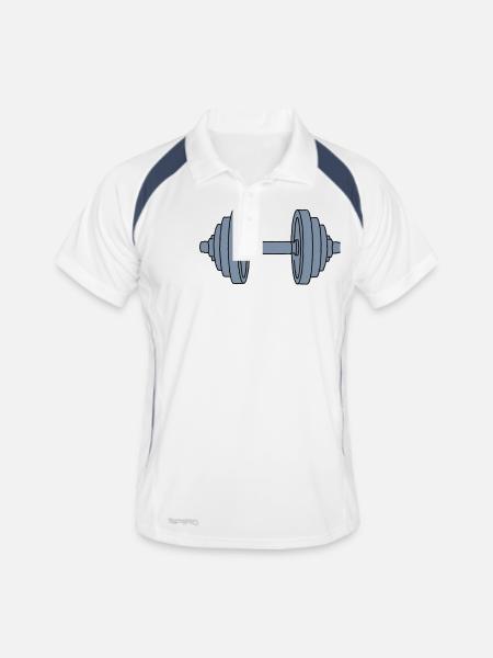 Dumbbell Weight 2 - Men's Polo breathable - white/navy - Front