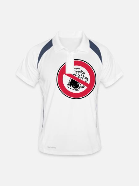 panneau interdit boisson biere1 alcool - Polo respirant Homme - blanc/marine - Devant