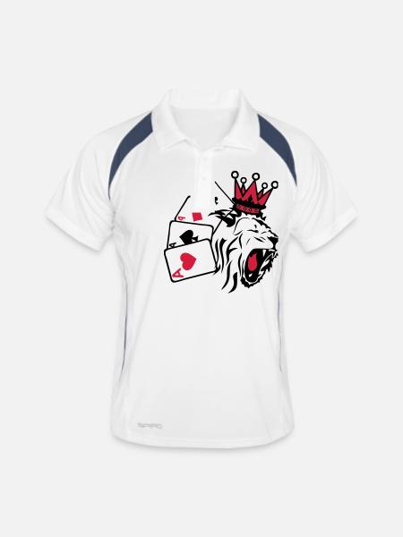 king king poker lion1 - Men's Polo breathable - white/navy - Front