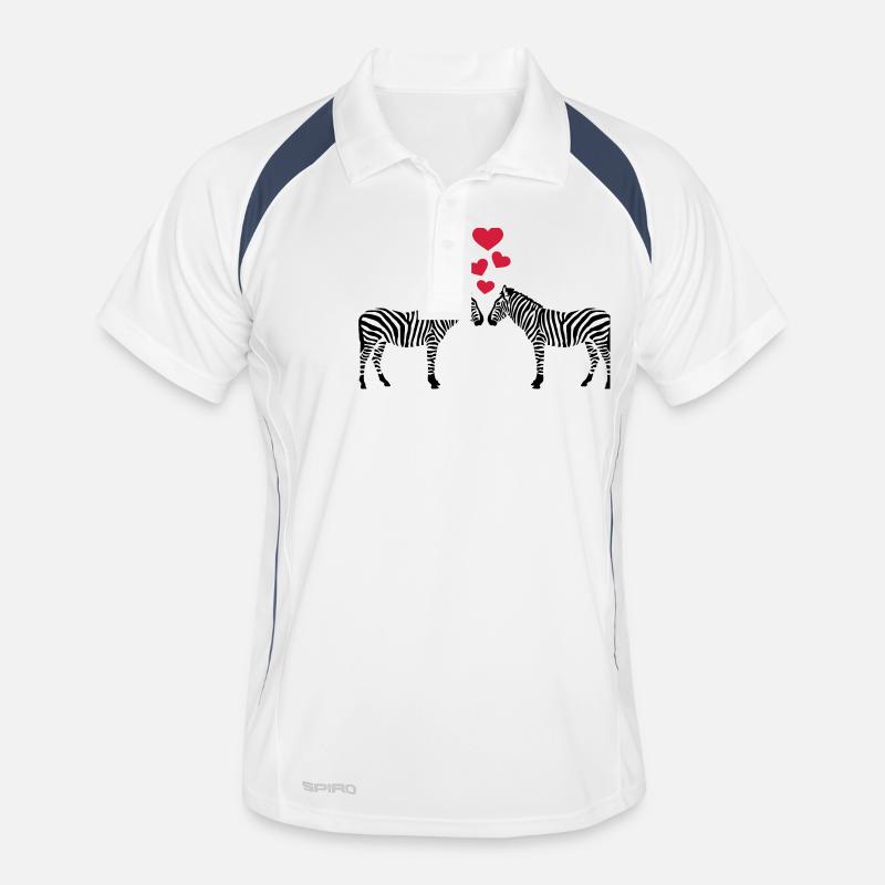Zebra - Men's Polo breathable - white/navy